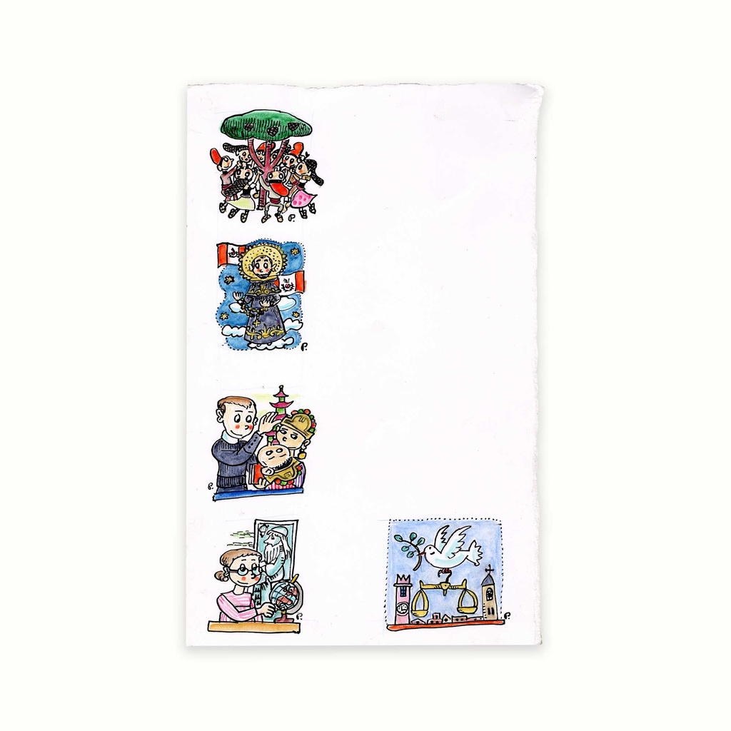 [PLRN0318] Conjunt de 5 dibuixos originals